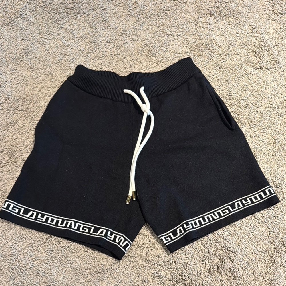 YoungLA Black Athletic Shorts with Modern Sporty Aesthetic
